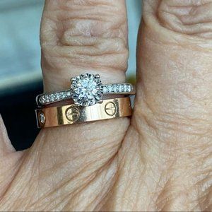 14K WG?Diamond Engagement Ring Illusion Halo